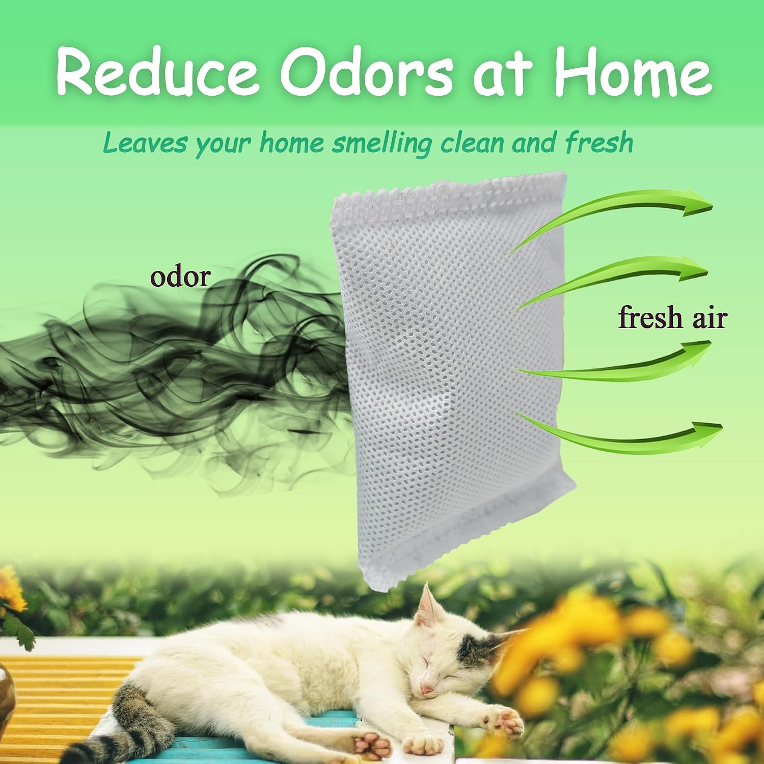 PurifyLogix Activated Charcoal for OKSOTY Stainless Steel Cat Litter Box | Natural Coconut shell Charcoal Bags, Absorb Odors/Control Damp from Pets/Keep Home Fresh（6PCS）