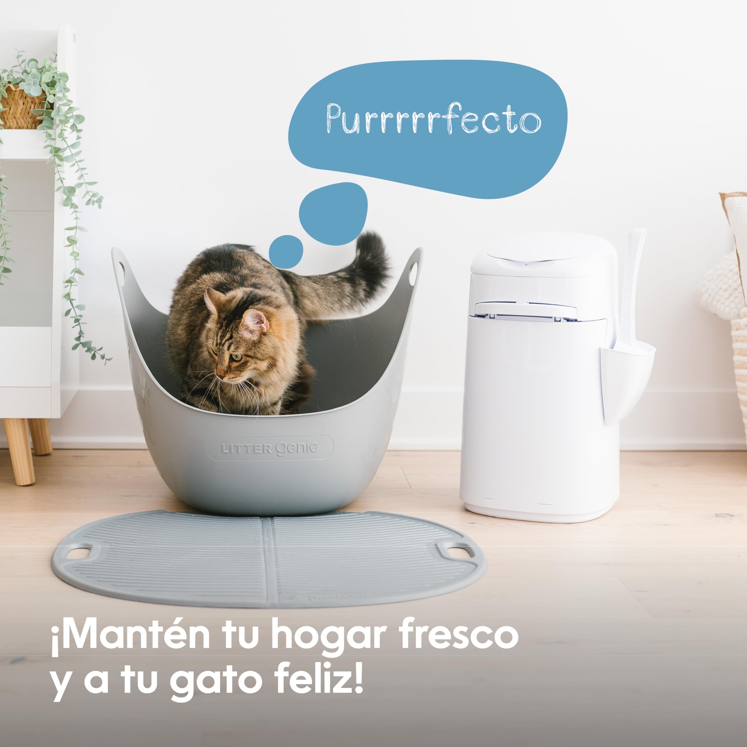 Litter Genie - Litter Locker – Cubo para Arena de Gato a Prueba de olores, fácil de Limpiar, con Pala incluida y 1 Recambio XL (3 Meses). Compacto y fácil de Usar.