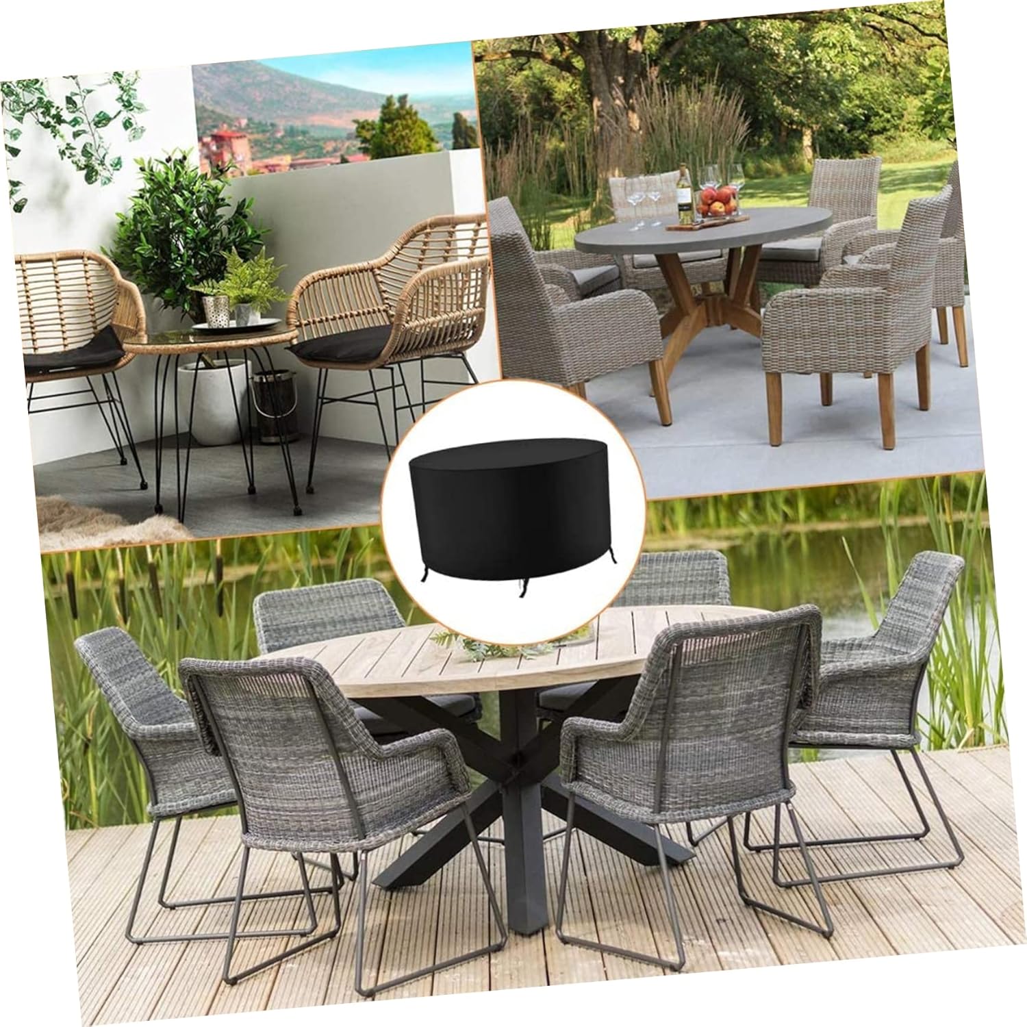 POPETPOP Tablecloth Rain Cover Outdoor Furniture Cover for Outdoor Table Patio Portable Tear Resistant Easy to Wash