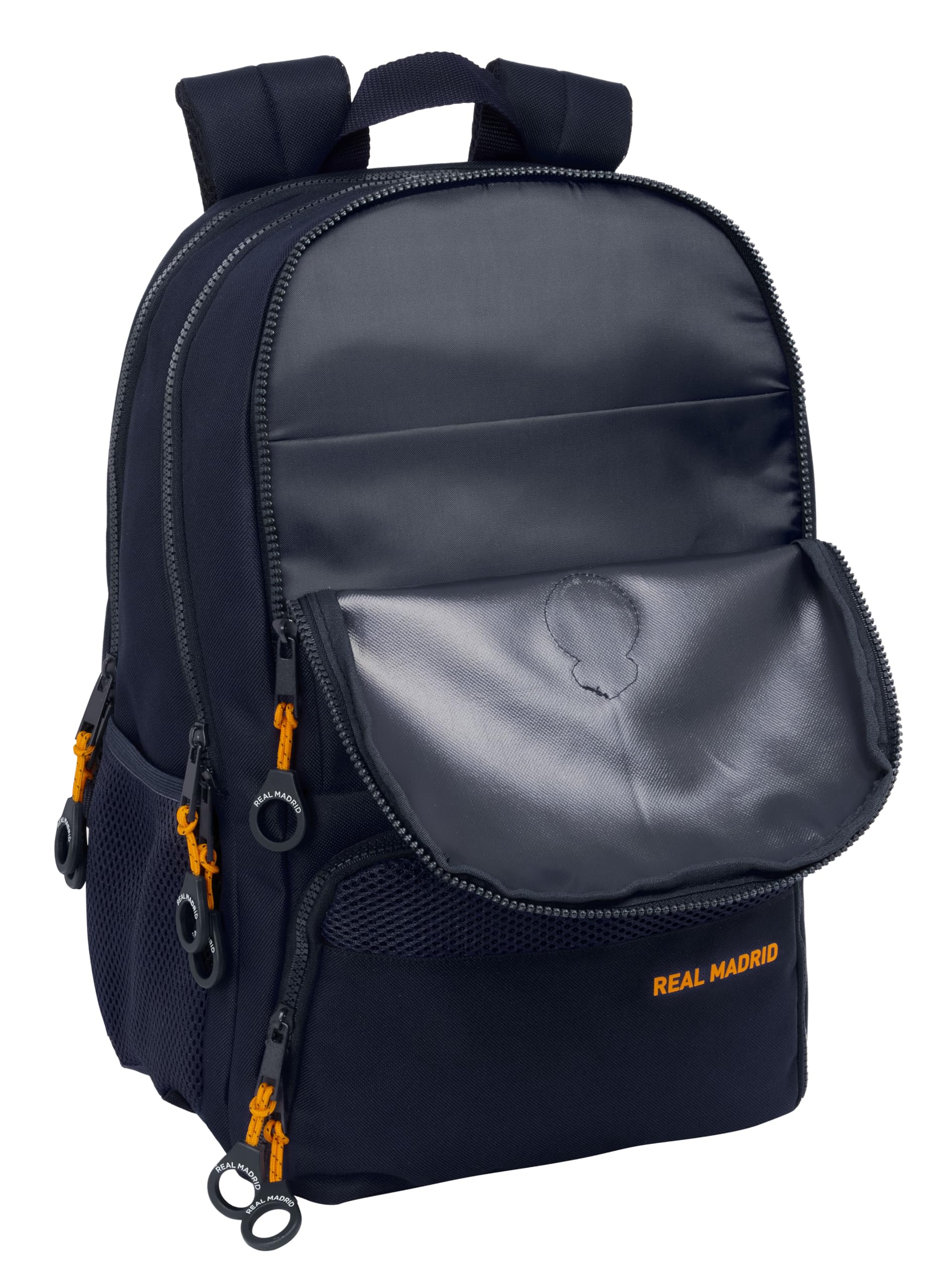 Safta REAL MADRID 2ª EQUIPACIÓN 24/25 - Mochila para Pádel, Mochila de Deporte, Ideal para Diferentes Edades, Cómoda y Versátil, Calidad y Resistencia, 30x17x42 cm, Color Azul Marino