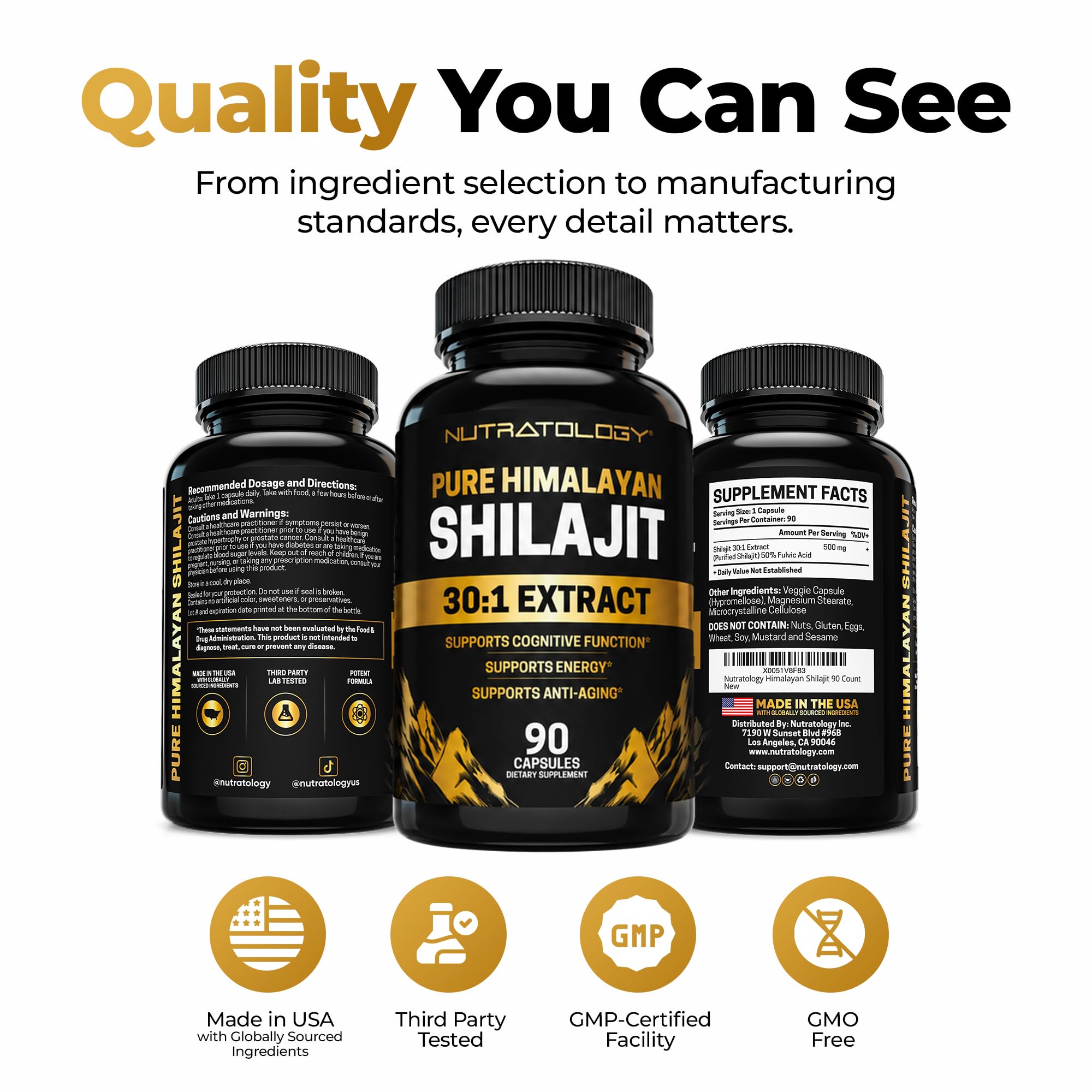 Nutratology Shilajit Capsules | Shilajit for Men & Women | 500mg | 90 Caps — Amazon image 8