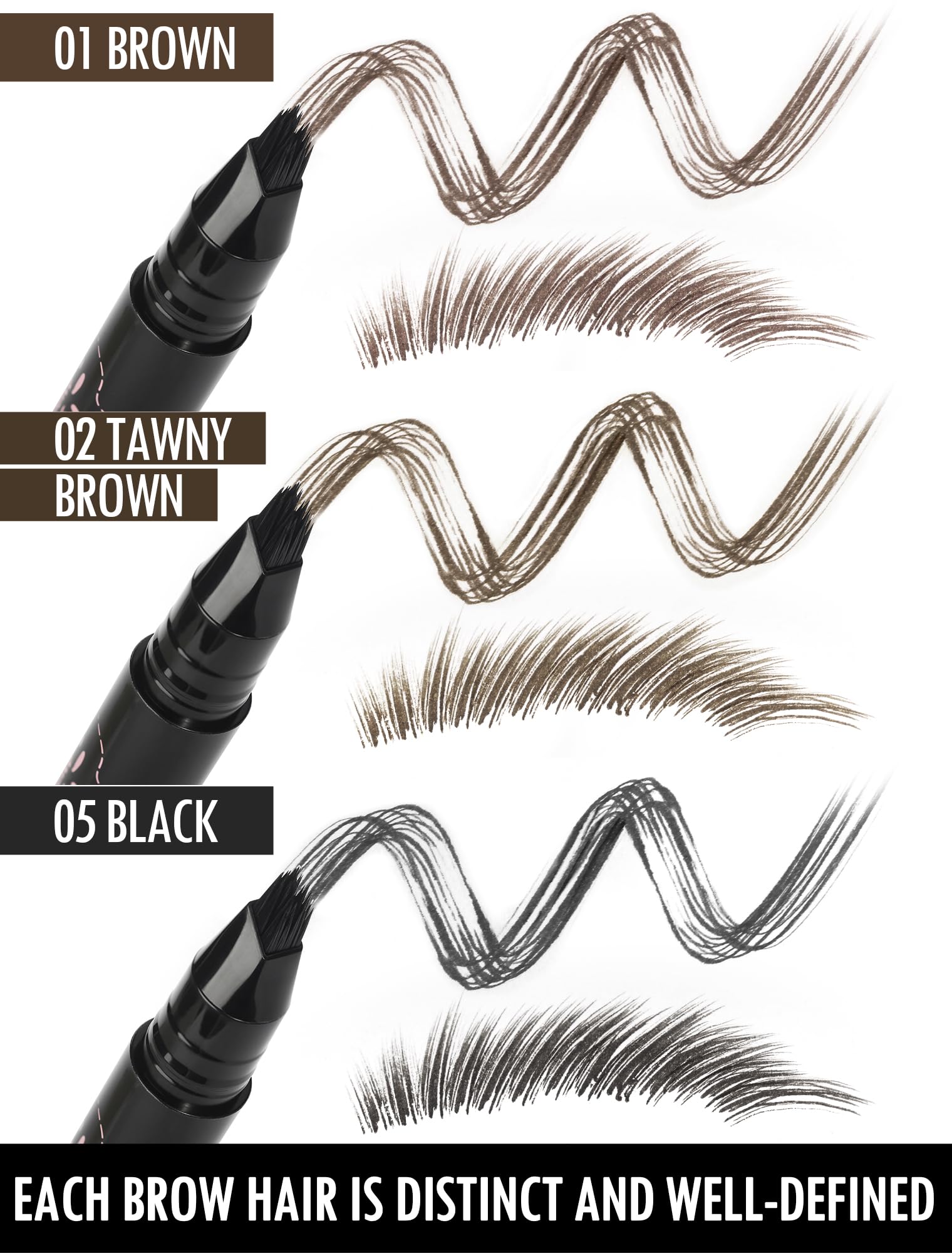 Anglicolor Matita Sopracciglia waterproof,Lunga Duratura Anti-Sbiadimento,Punta Ultra Fine Matita Microblading Effetto Naturale per Trucco Quotidiano,Ufficio,Feste,All'aperto & sport (02 TAWNY BROWN)