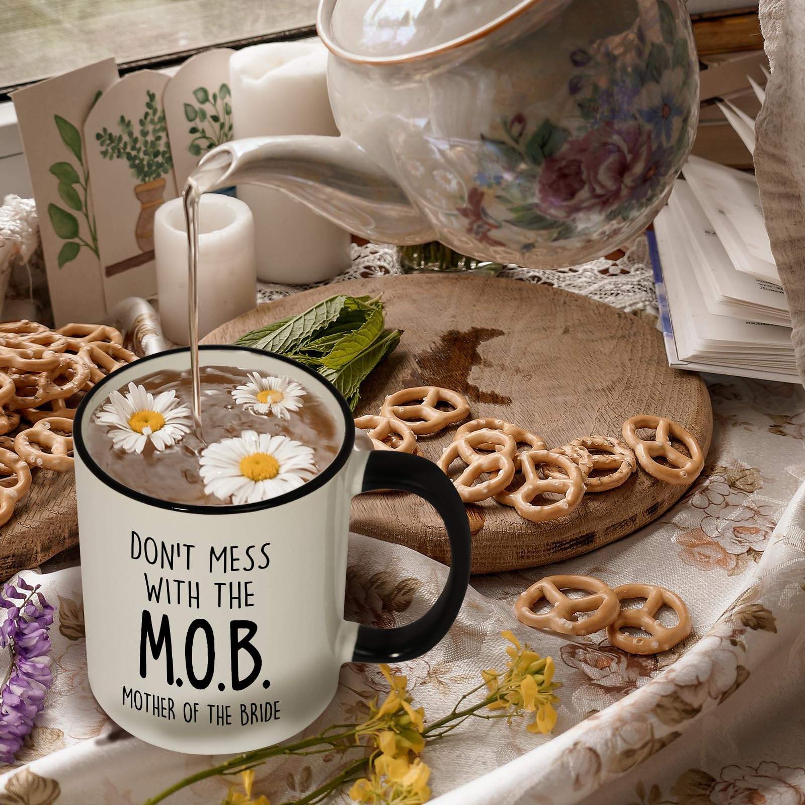 Aurahouse Mother of the Bride Gifts Mug, Funny Mother of Bride Gifts from Daughter Bride Friend Sister Groom, To My Mom on My Wedding Day, Mom Wedding Gift, Don’t Mess With The MOB Coffee mug, 11oz
