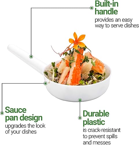 Miniatura 5 de Restaurantware Tazas de postre desechables de 1 onza, 100 mini platos de salsa, diseño de sartén para servir condimentos, aperitivos o muestras,