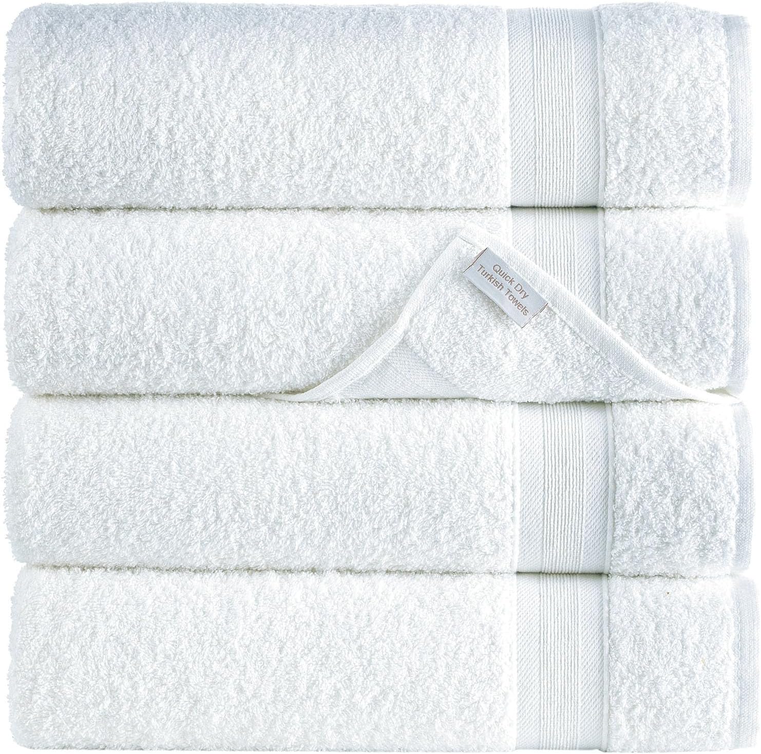 Amazon.com: Luxury 6-Piece 100% Cotton White Turkish Bath Towel Set ...