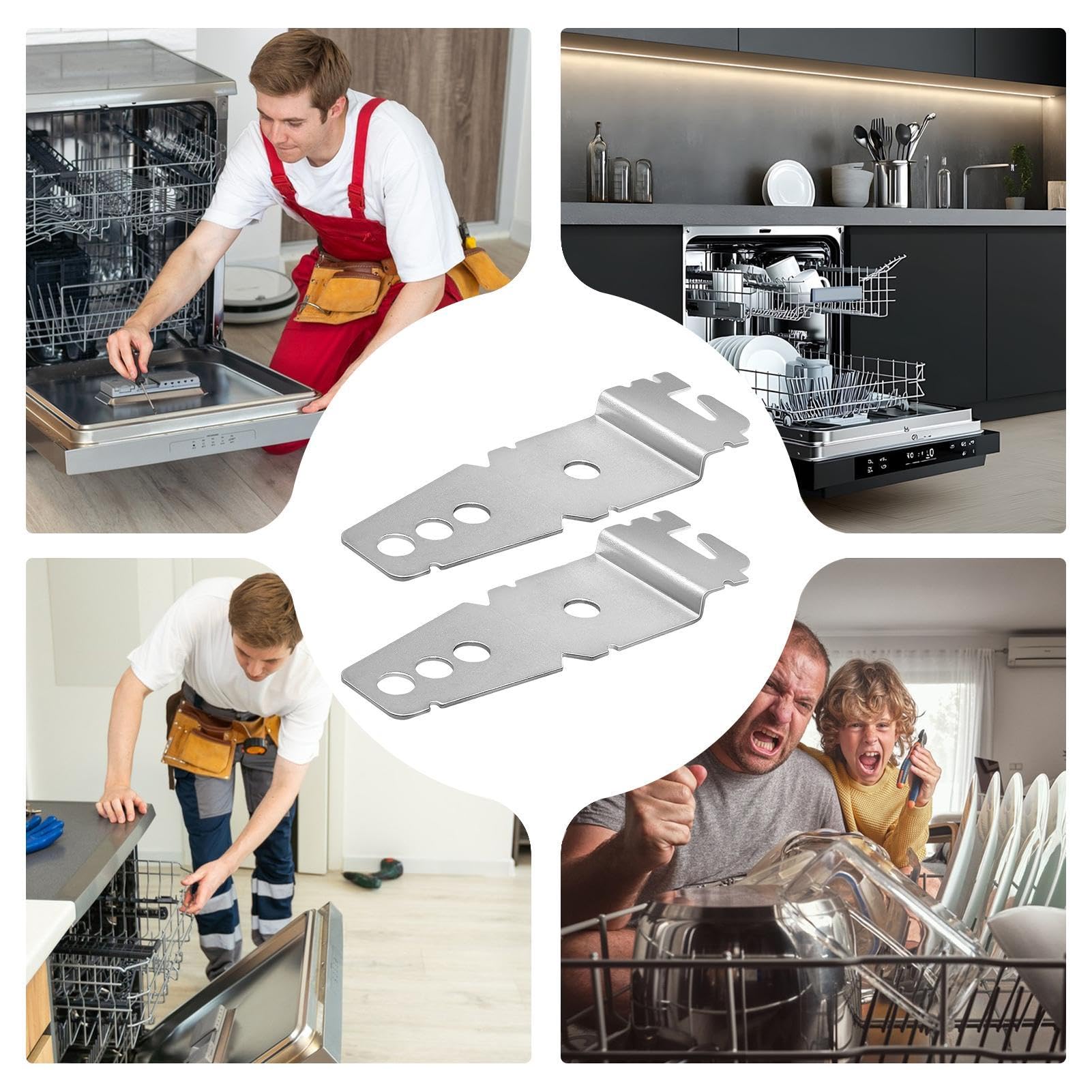 Installationsset für Geschirrspüler, Einbauset für Spülmaschine, Thekenhalterung für Spülmaschine, Metall, Geschirrspülerhalterung, Geschirrspüler-Einbauhalter, Geschirrspüler-Einbauhalterung,