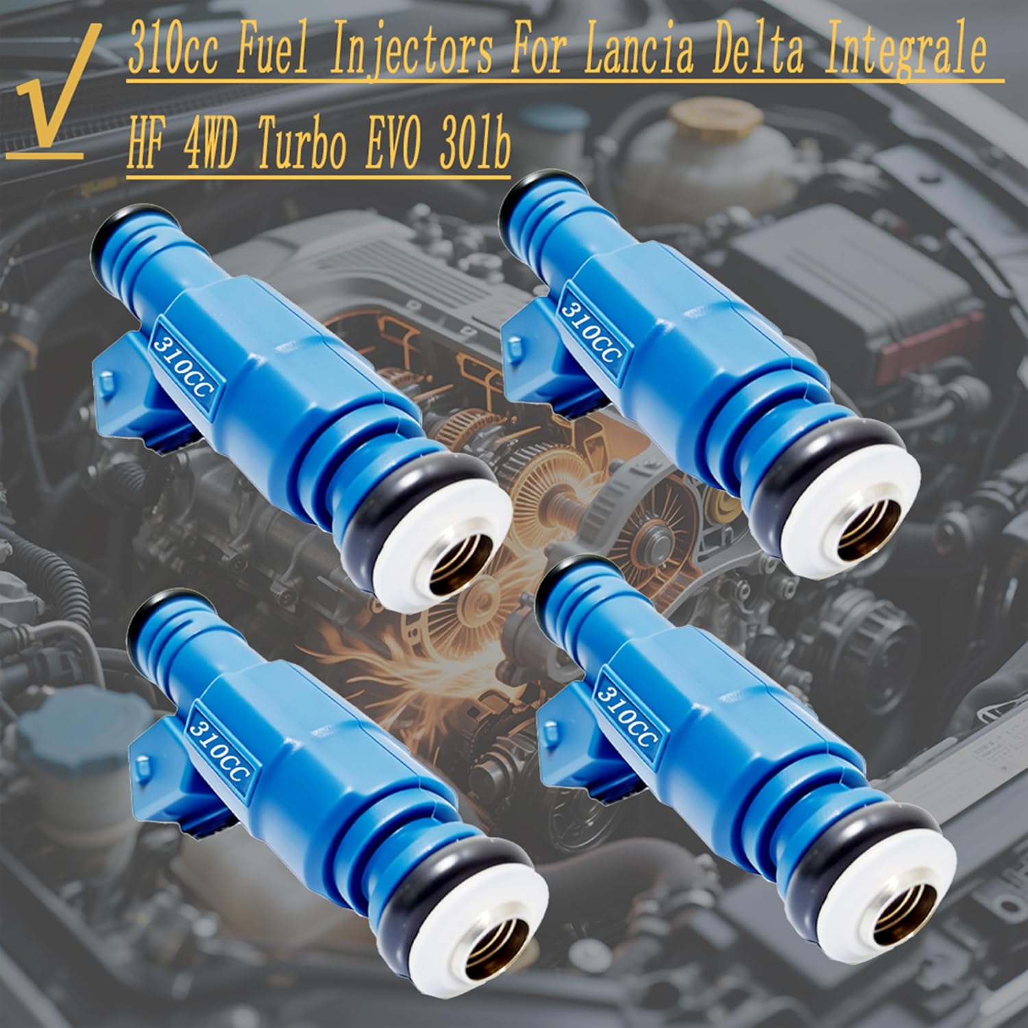 Set Of 4PCS 310cc Fuel Injectors For Lancia Delta Integrale HF 4WD Turbo EVO 30lb