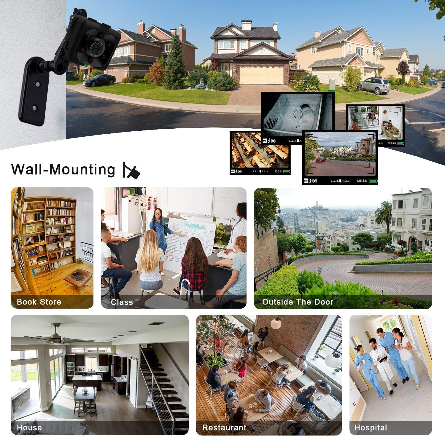 Cop Spy Cam As Seen On TV Mini Camera Wireless Hidden,ehomful 1080P Body Camera Action Camera, Convert Security Nanny Cam with Night Vision and Motion Activated for Home,Car,Office Indoor and Outdoor