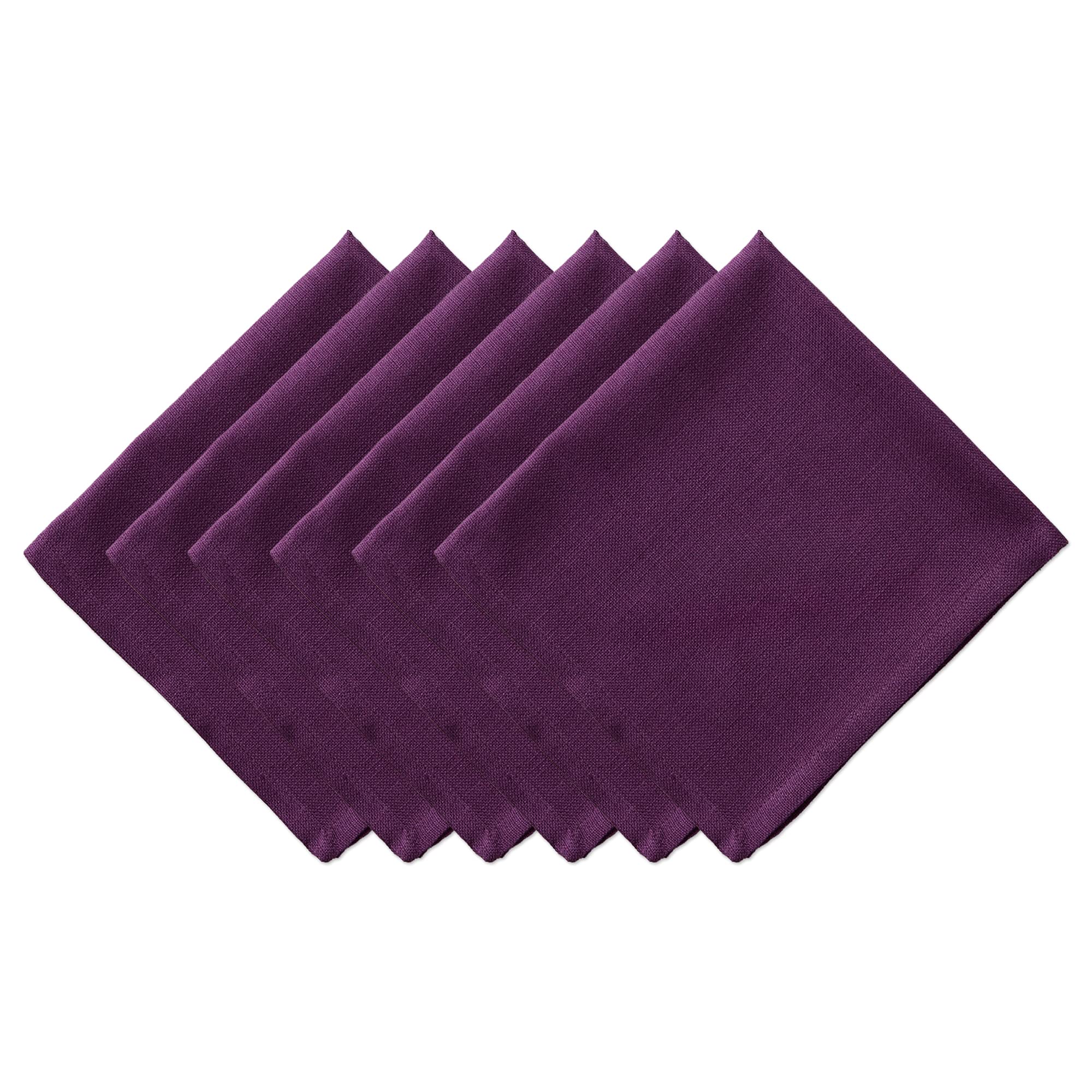 DII Variegated Tabletop Collection, Napkin Set, 20x20, Eggplant, 6 Piece