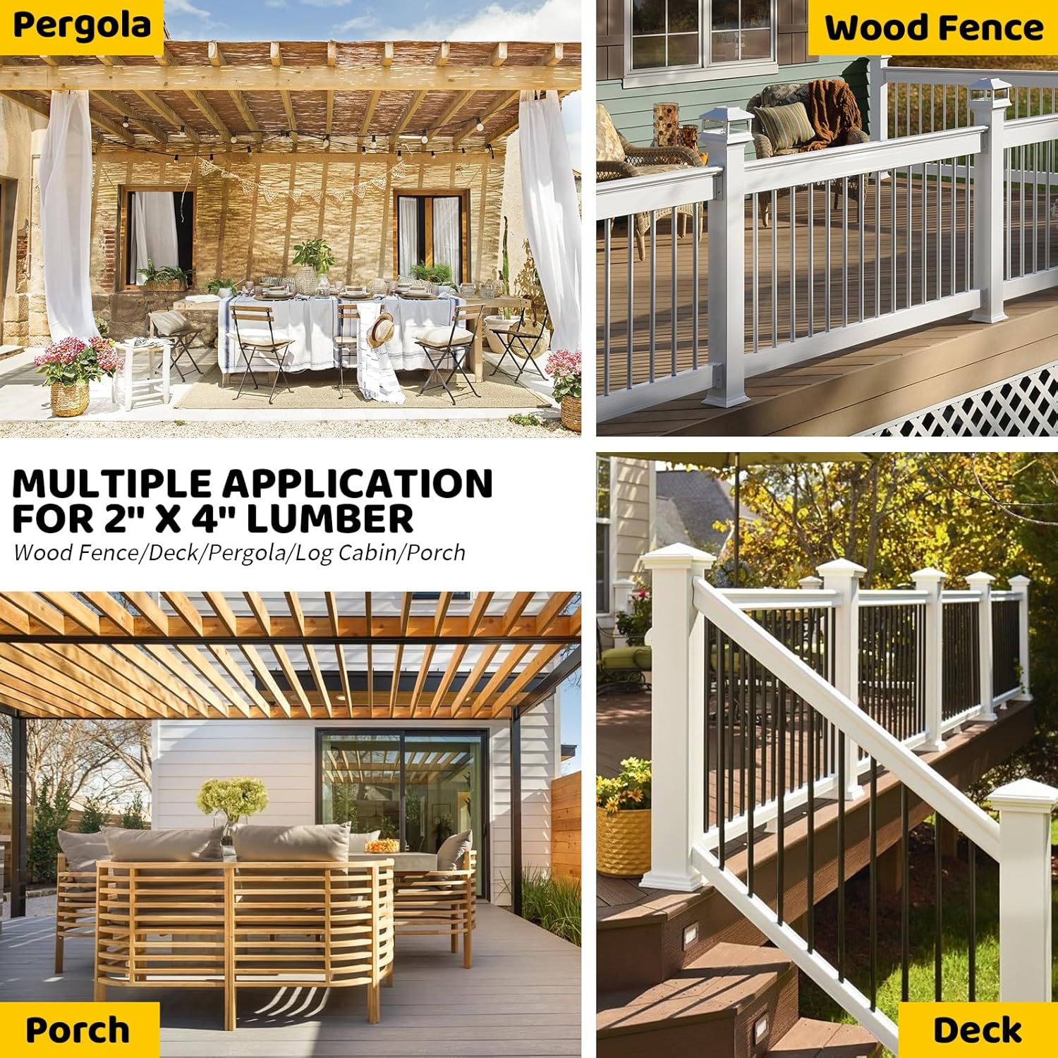 Concealed Joist Hanger Brackets, Woodwork Concealed-Flange Hanger for 2" x 8”(Actual:1.5" x 7.5“) Lumber,U-Shaped Joist Steel Bracket for Wood Fence,Porch,Swing,Handrails(12Pack)