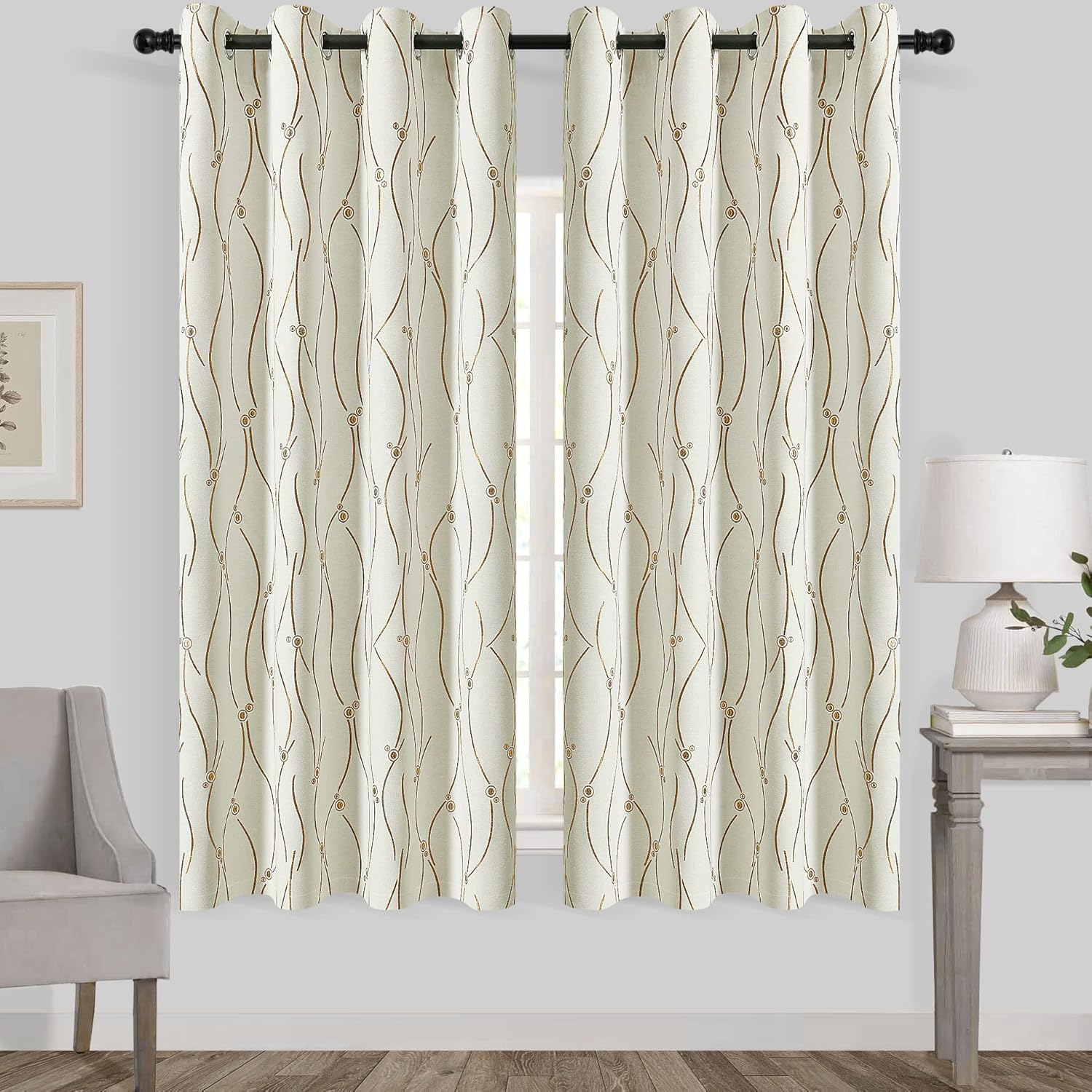 Curtains 72 inch Length 2 Panel Set Grommet Linen Curtains
