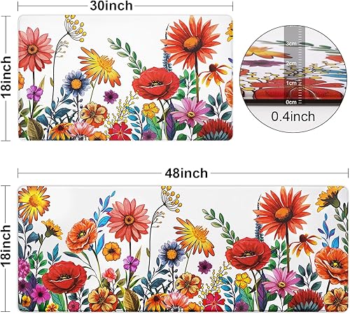 Miniatura 6 de Likiyol Alfombrillas de cocina para el suelo 2 piezas Antifatiga cómodas, alfombras de cocina, acolchadas, impermeables, antideslizantes, para