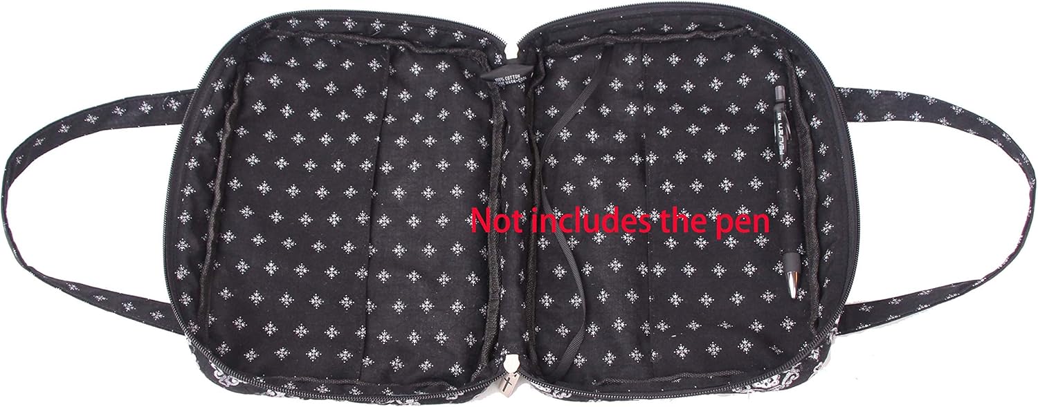 DIWI Quilted Bible Cover Extra Large Sizes 11.25 X 8.25 X 2.75 Inches Bible Tote Good Book Case (XL, C2 Deep Night) - Image 6