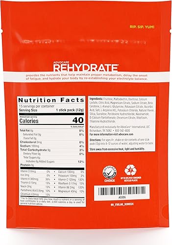 Miniatura 2 de AdvoCare Rehydrate - Mezcla de bebida con electrolitos - Incluye magnesio, sodio, potasio y calcio - antioxidante y fortificado con aminoácidos -
