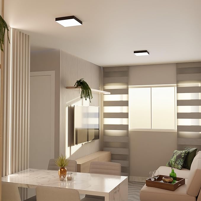 Lampenlux LED opbouwlamp Super Slim Frameloos IP20 plafondlamp met transformator 230V plafondlamp woonkamer lamp slaapkamer keukenlamp (zwart, 17,5 cm) photo 3