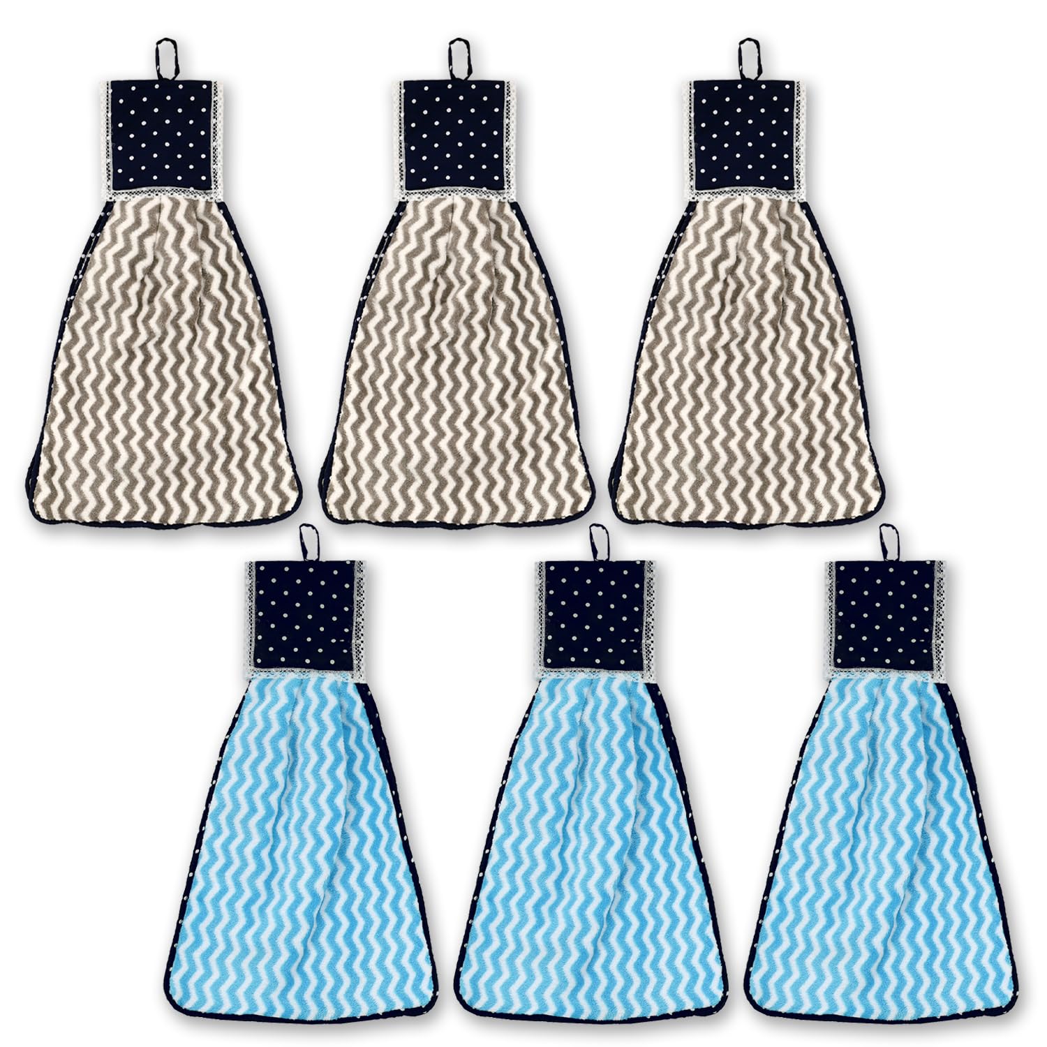 Kuber Industries Napkin | Washbasin Hanging Napkin | Kitchen Towel with Ties | Napkin for Kitchen | Zig Zag Napkin for Bathroom | Hand Towel for Kitchen | Pack of 6 | Multi (B0CGVF546T) Amazon Price History, Amazon Price Tracker