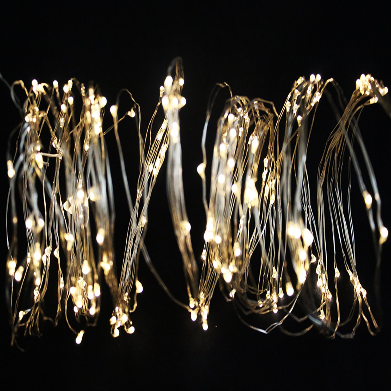 200er LED Schweif-Kette Draht mit 10 Strängen silberfarbenes Kabel Batteriebetrieben Beleuchtung
