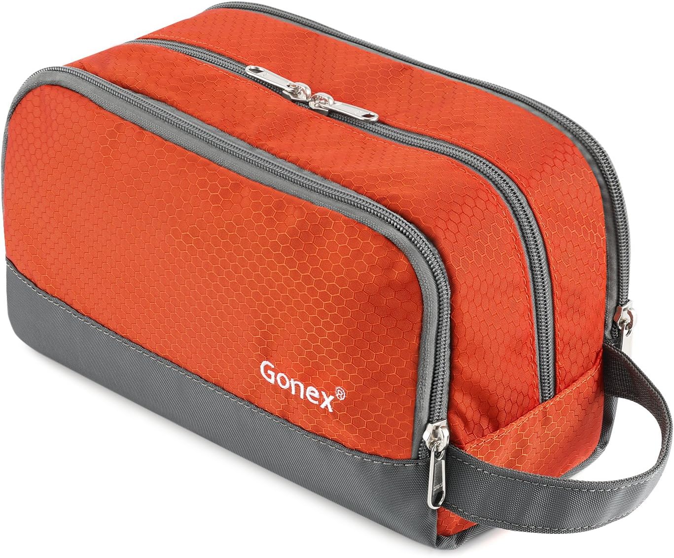 Gonex Travel Toiletry Bag Nylon, Shaving Bag Toiletry Organizer Orange