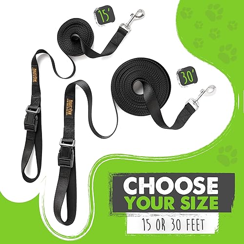 Miniatura 2 de Mighty Paw Correa larga para perro – Correa de alta calidad para entrenamiento de recuperación fuera de la correa – Incluye asa acolchada