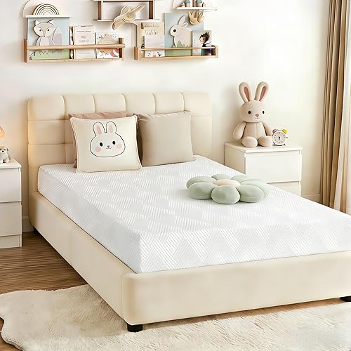 Vipbear Colchón individual de 5 pulgadas, colchón de espuma viscoelástica con gel de enfriamiento, alivia la presión con soporte firme medio,