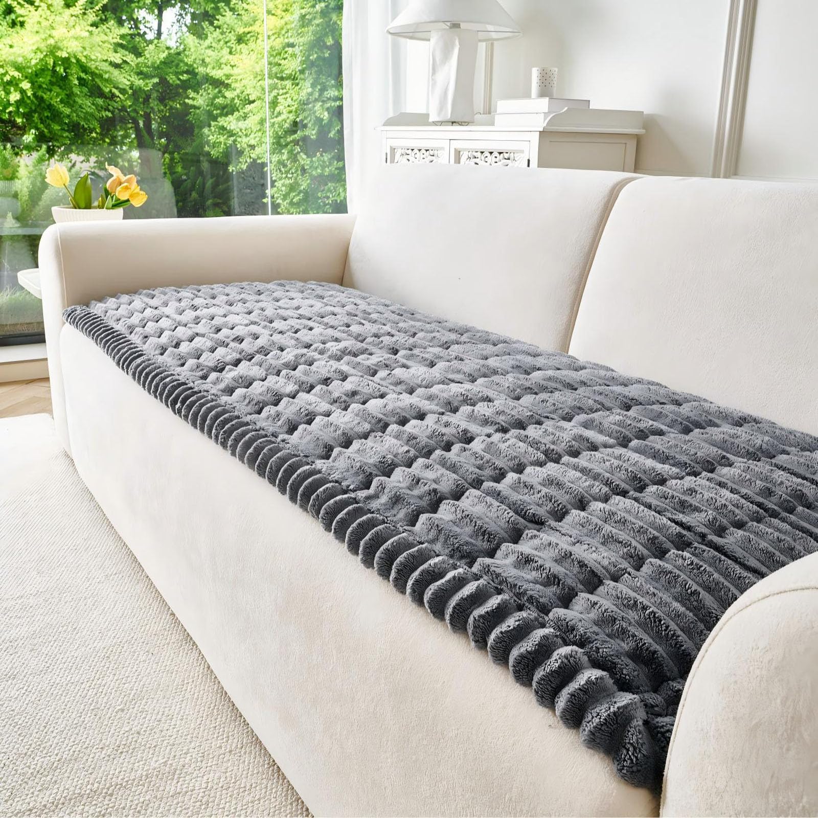 Genérico Funda de Sofá para Perros,Chaise Longue Protector de Muebles,Dark Grey 1,70x210cm