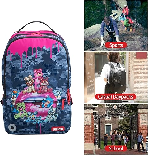 Miniatura 8 de UNIKER Mochila para portátil de viaje,Mochila de graffiti para trabajo,Mochila para portátil de diseño para 15.6 pulgadas,Bolsa resistente al agua,
