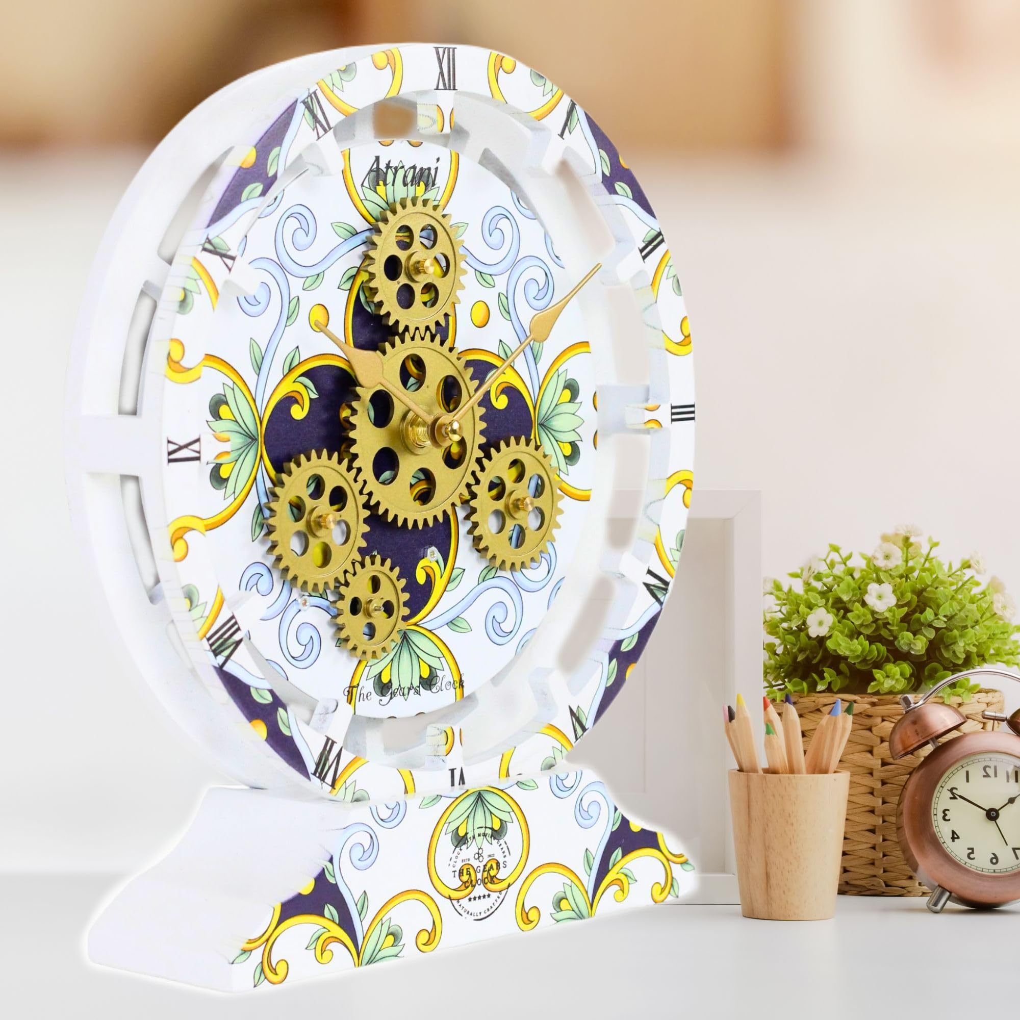 Reloj de pared original de regalo con engranajes móviles de la colección Italy