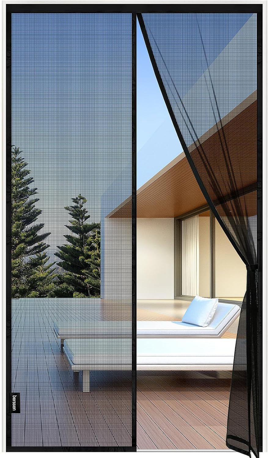Siatka na owady do drzwi balkonowych z magnesami, 65 x 200 cm, czarna zdjęcie 8