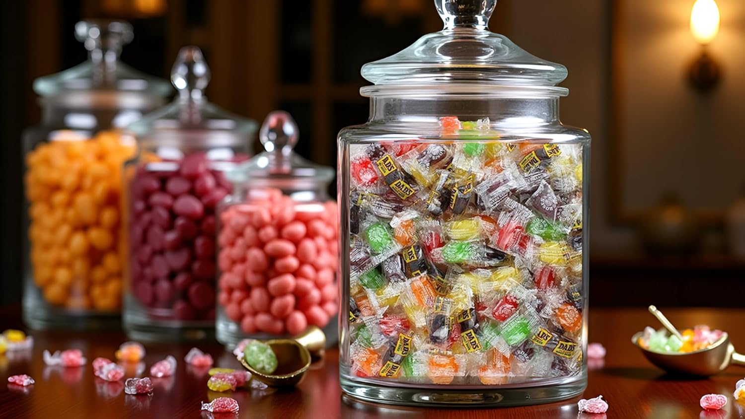 Assorted Flavored Bulk Hard Candy, Bulk Individually Wrapped Mixed Fruit and Root Beer Barrels, by Queen City Candy Cave (4 Pound)