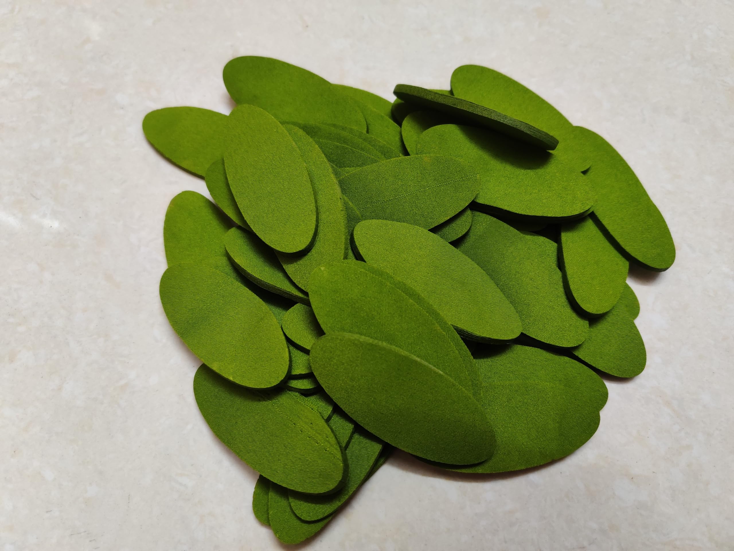 Laser Cutting Petals | Fabric Petals | Laser Cutting Petals for Garland | Oval Shape | Size: 2.5 x 1 inch | 250 Grams (Mehandi Green)-picture-32
