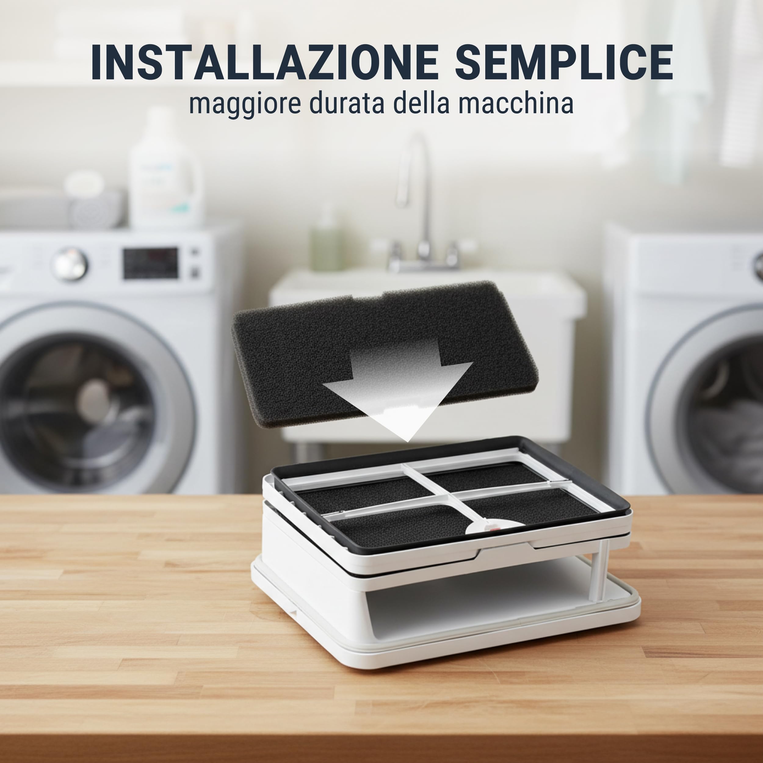 KIT 5 FILTRI LANUGINE IN POLIURETANO SPUGNA ASCIUGATRICE SMEG BEKO 240X150X10mm
