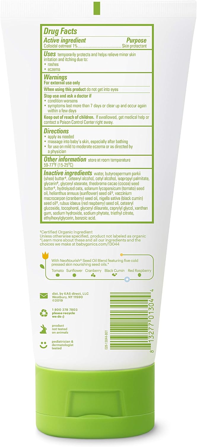 Babyganics Eczema Cream, , 8oz, 2 pack, Packaging May Vary