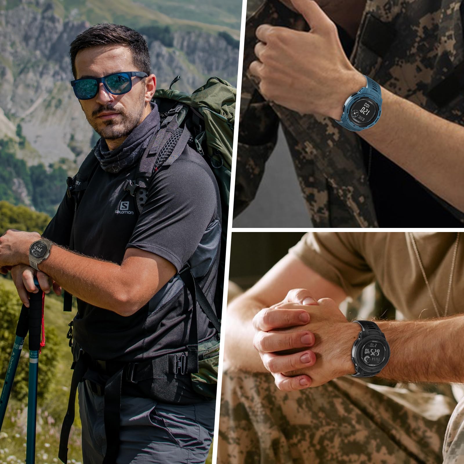 AVTREK Reloj Deportivo Digital Impermeable para Exteriores | Reloj Militar con podómetro, altímetro y brújula Hombres, Mujeres y Adolescentes