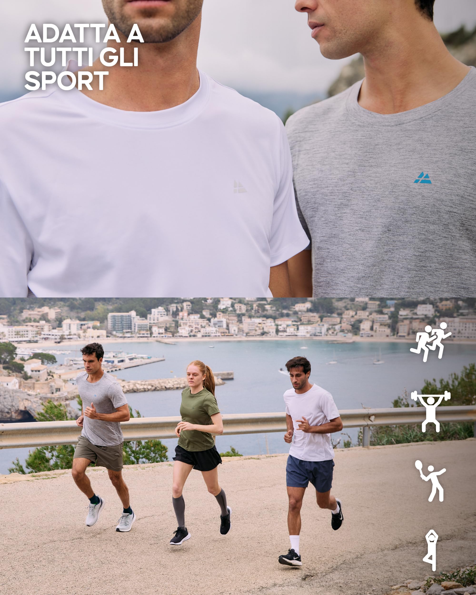 DANISH ENDURANCE Maglietta per Fitness e Palestra, T-Shirt Sportiva in Materiali Sostenibili, Quick Dry, Traspirante e Leggera, da Uomo