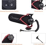 Comica CVM-V30 LITE Microphone vidéo Super-Cardioid Condenser Sur-Camera Shotgun Microphone pour Canon Nikon Sony Panasonic Caméra/DSLR/iPhone Samsung Huawei avec 3.5mm Jack (Rouge)