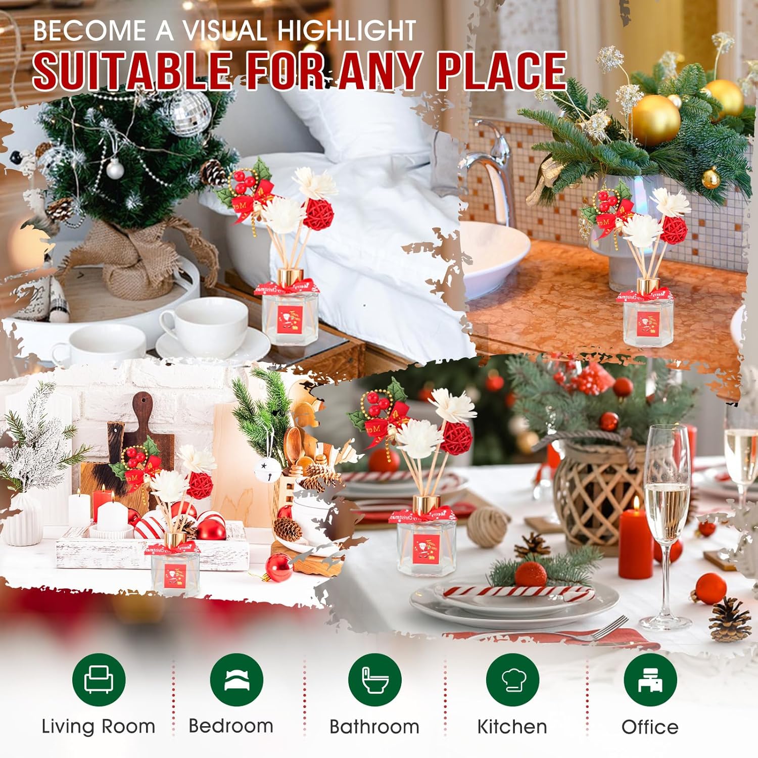 Christmas Reed Diffuser for Home - 50 ml Scented Oil Diffuser With Sticks for Bedroom, Bathroom, Office - Image 3