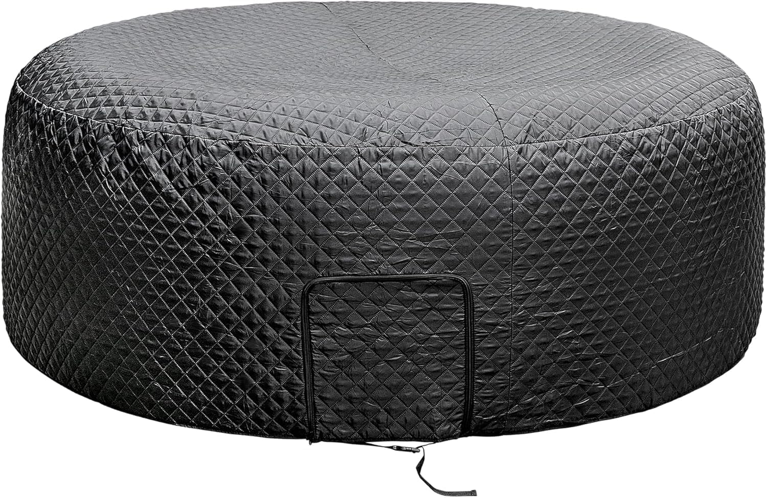 Tlswshsy 85'' x 27'' Insulated Inflatable Hot Tub Thermal Cover, Energy Efficient Hot Tub Cover with Handles and Straps, Portable Hot Tub Spa Full Coverage for Keeping Warm and Dustproof 85'' x 27'' Black-Round