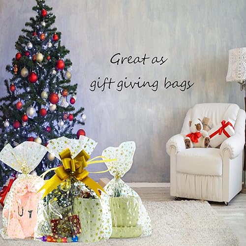 Miniatura 161 de COQOFA 100 bolsas de regalo de estrella rosa de 7 x 12 pulgadas, bolsas de regalo de celofán, bolsas de regalo de fiesta, bolsas de plástico Rosado