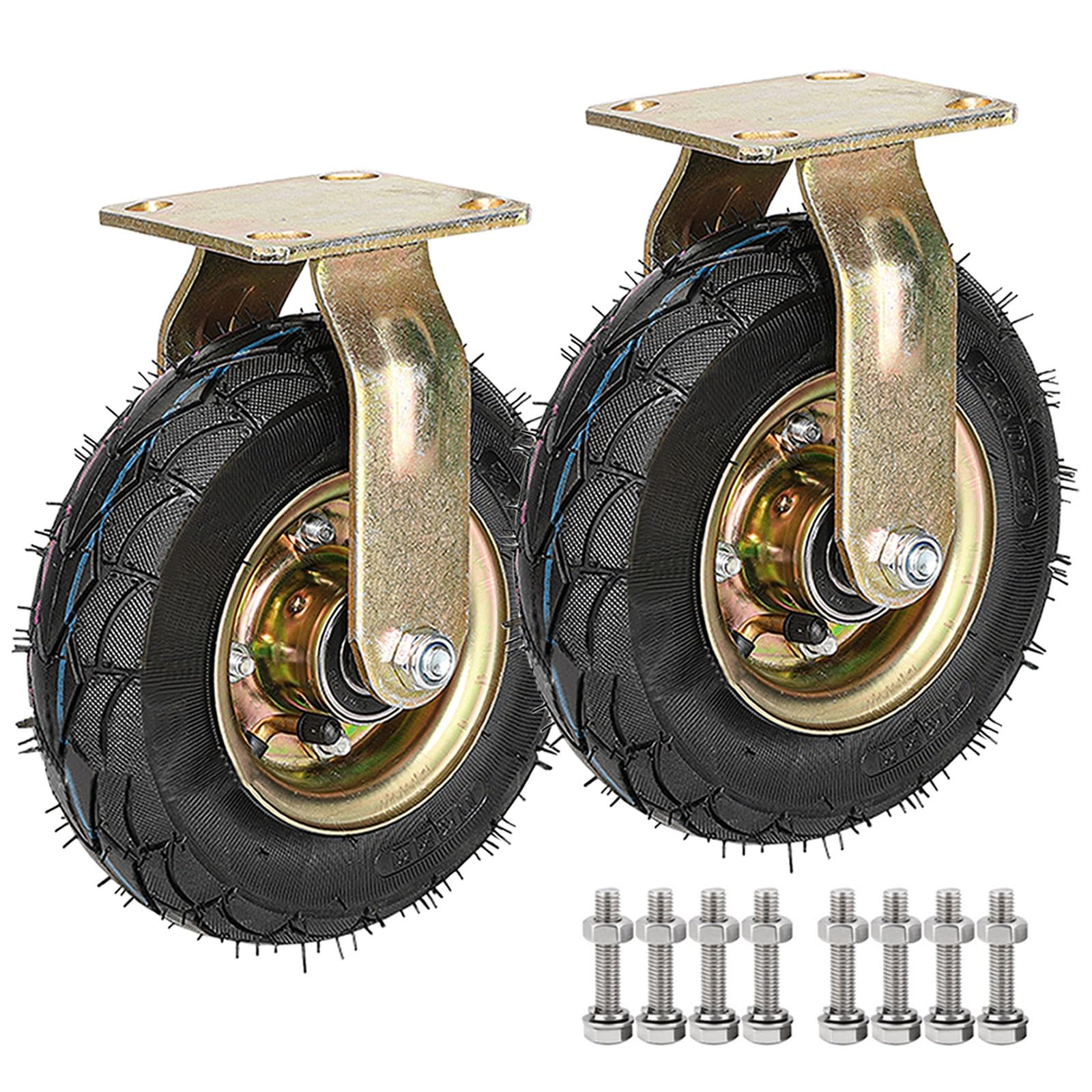Roues pneumatiques 250 mm avec vis de frein pour chariots de manutention