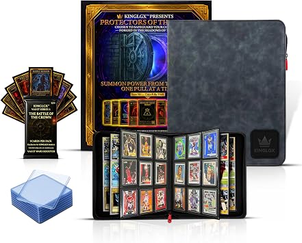 Smoke Gray Top Loader Binder Holds 252 Toploaders, Rigid 9-Pocket Pages, Premium Zippered Collector Binder for Pokemon, Sports Cards & TCG, Includes 9-Card Booster Pack