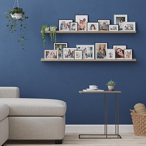Miniatura 2 de Wallniture Denver - Estantes flotantes de 48 pulgadas para marcos de fotos, decoración de pared, repisa de fotos, sala de estar, decoración de