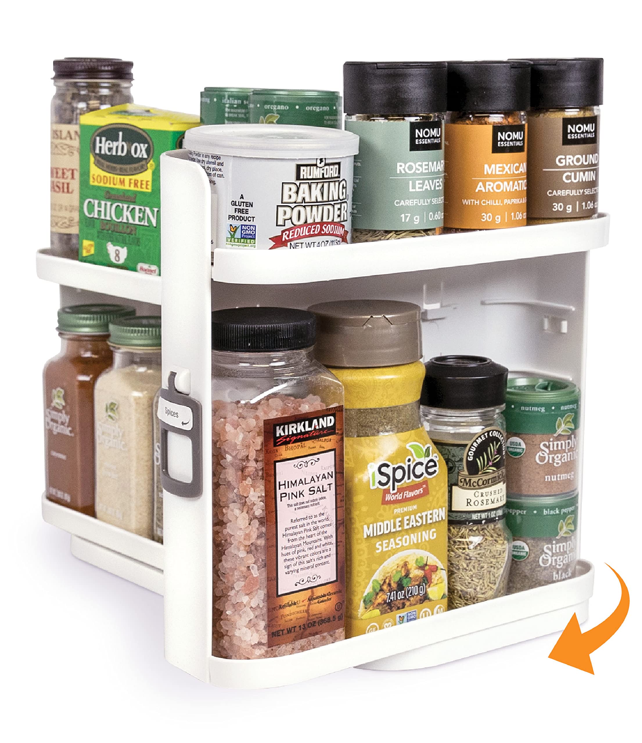 Caddy SNAP! (White) Pull & Rotate Spice Rack Organizer 3