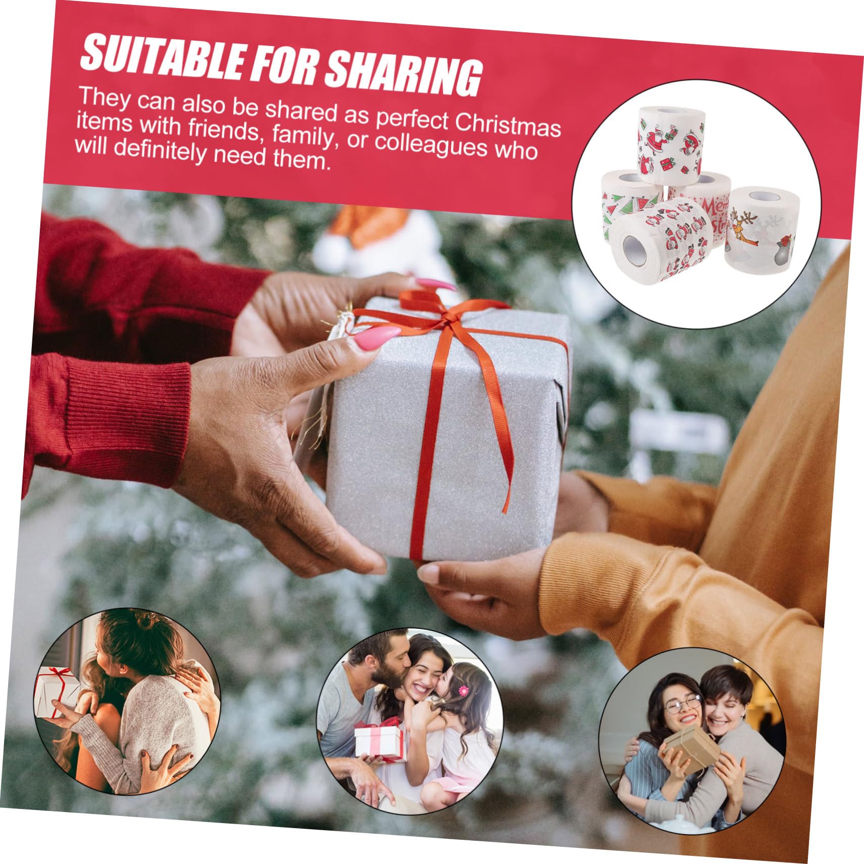 5rollos Servilletas De Papél Para Fiesta Servilletas De Cena Navideñas De Fiesta De Papél Decoración De Navidad