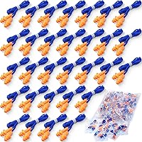 Tondiamo 200 Pairs Reusable Silicone Earplugs with Cord - Noise Cancelling for Sleep, Work, Shooting, Swimming (Blue/Orange)