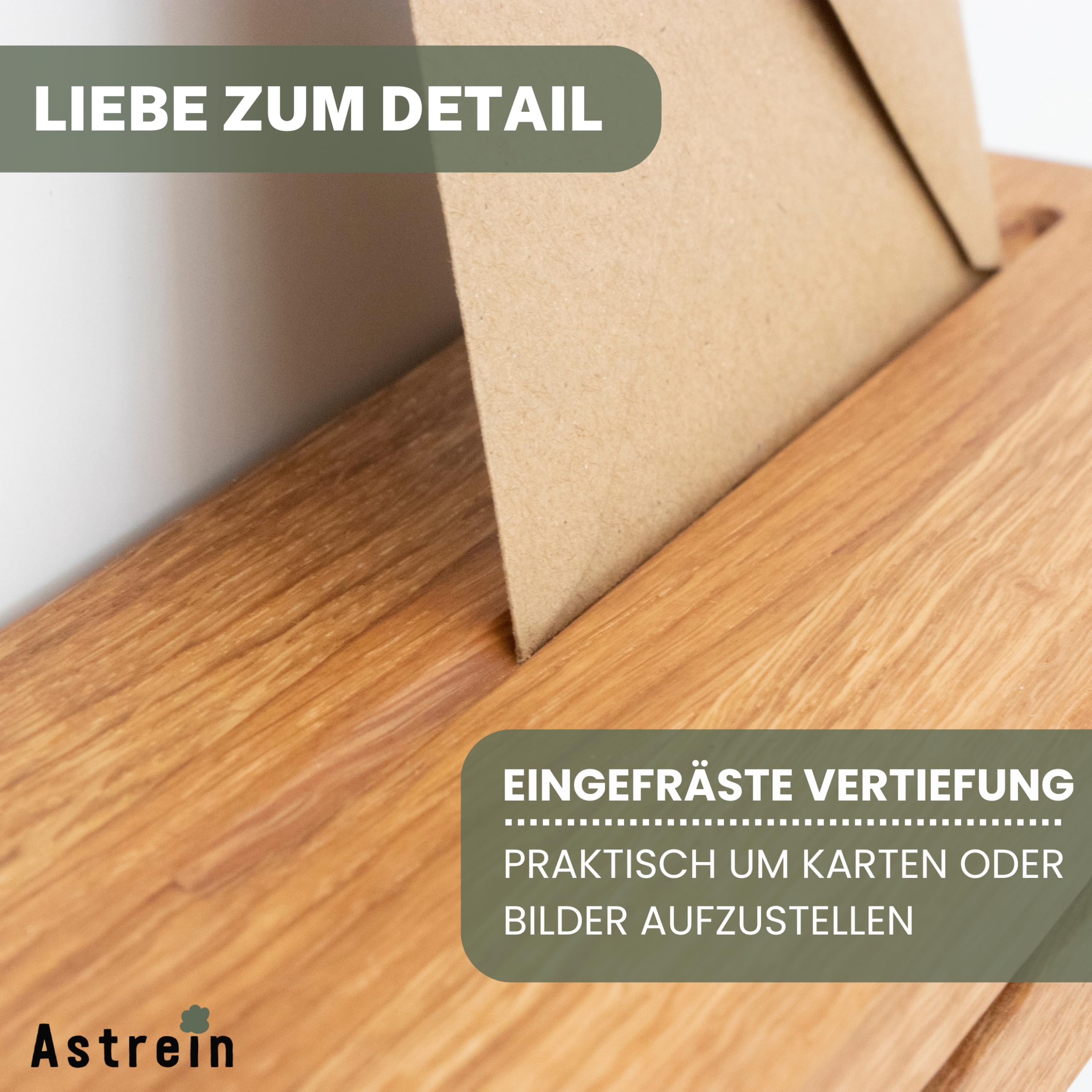 Astrein® | Schlüsselbrett Eiche | Magnetischer Schlüsselhalter aus Massivholz mit Ablage | Wandmontage | Starkes Magnetboard für Schlüssel & Karten – 30 cm
