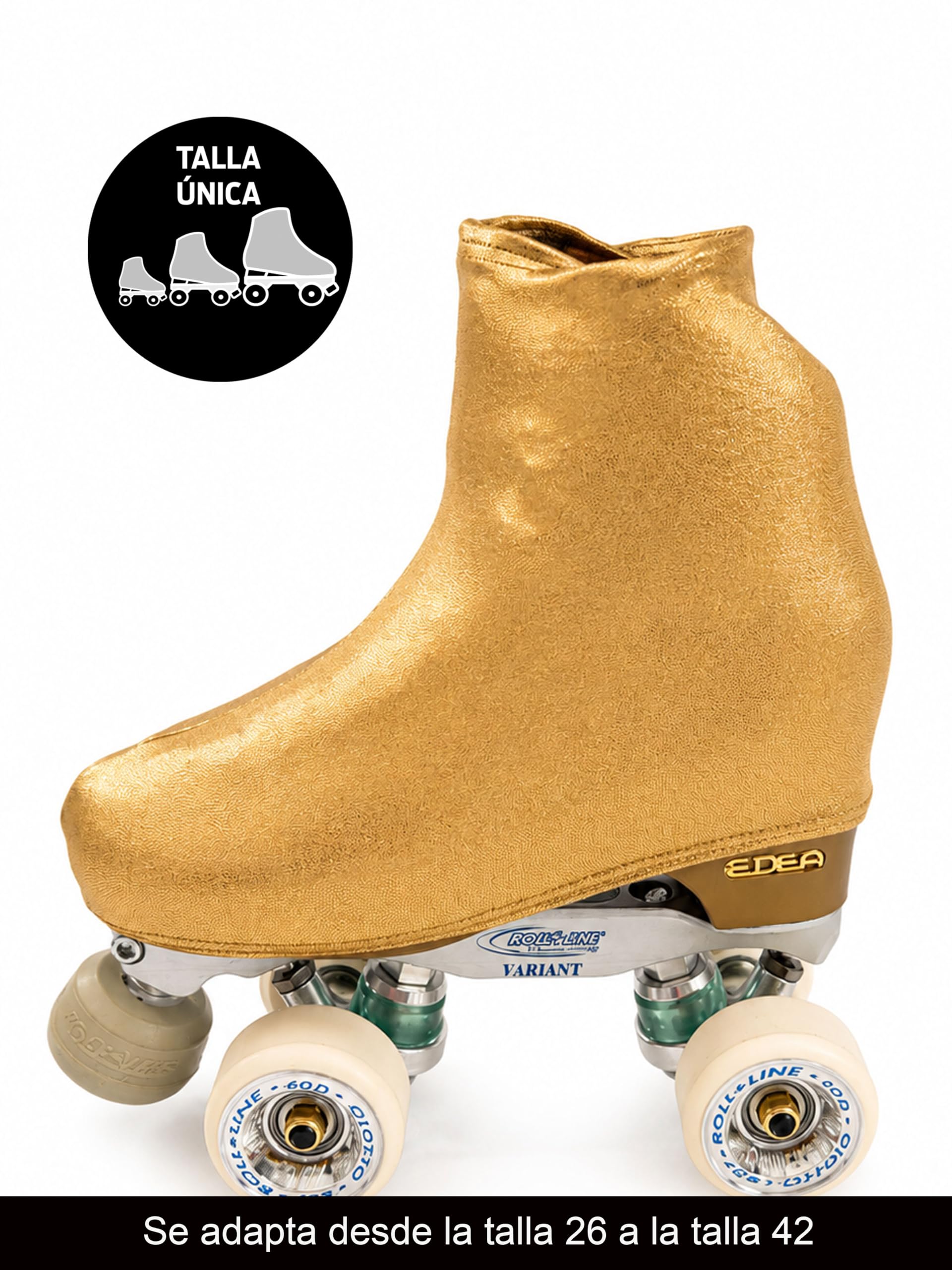 Cubre patín para niña y Mujer, Funda PatinSkate, Professional Skating, Patinaje Hielo,artístico o en línea. 180 Densidad. Talla Universal Adulto y niños. Color Brillante Dorado