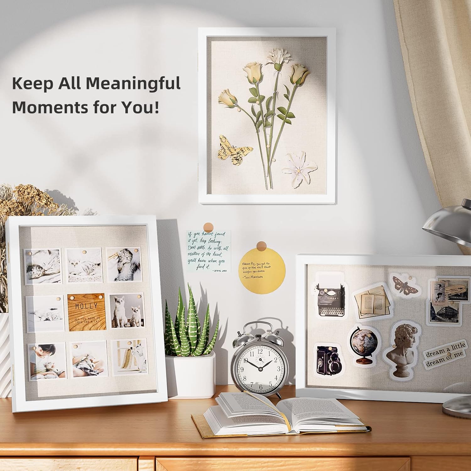 love-kankei shadow box frame 13x16.5 inch, large shadow box display case with linen back memorabilia awards medals photos memory box gift white white 13 x 16.5