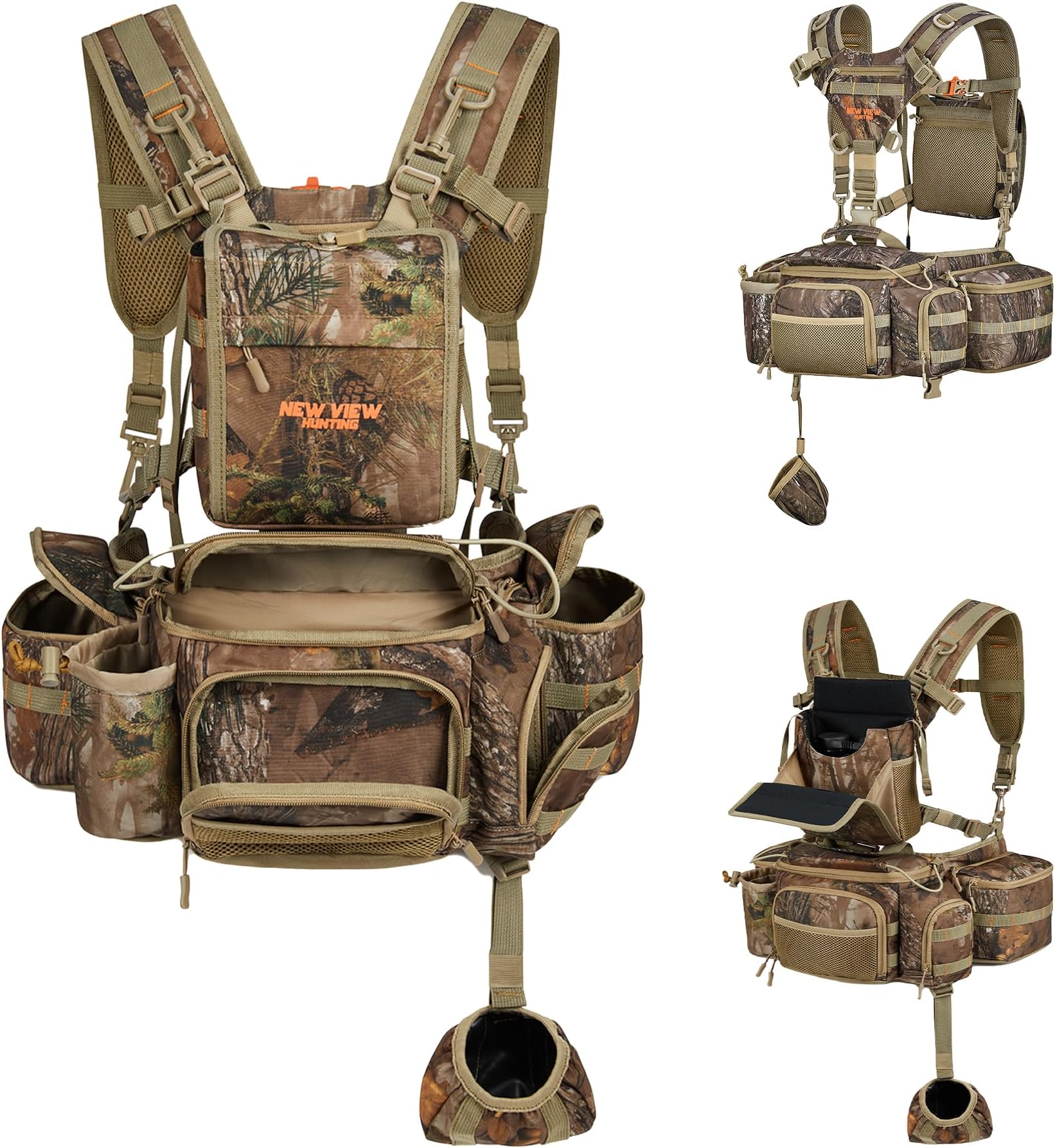 Hunting Fanny Waist Pack for Men, Camo Waist Pack for Hunter, Fanny Hunting Backpack with Rifle & Bow Holder