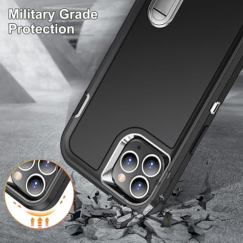 Miniatura 3 de AFARER Funda para iPhone 11 Pro con soporte, grado militar a prueba de golpes tres capas resistentes a las caídas, funda de teléfono a prueba de
