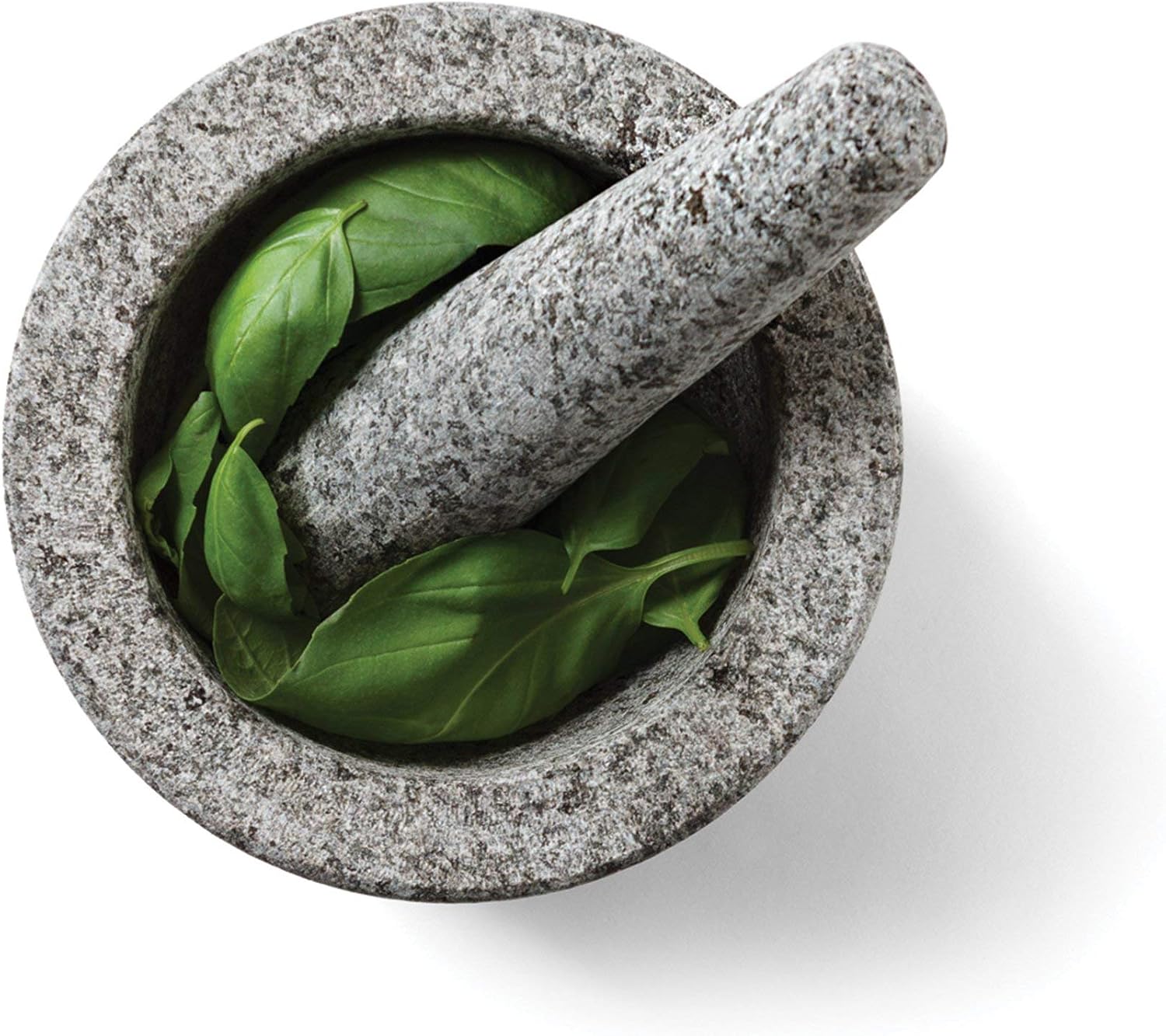 Fox Run Granite Mortar and Pestle, 4.75-Inch Diameter, Black & Gray